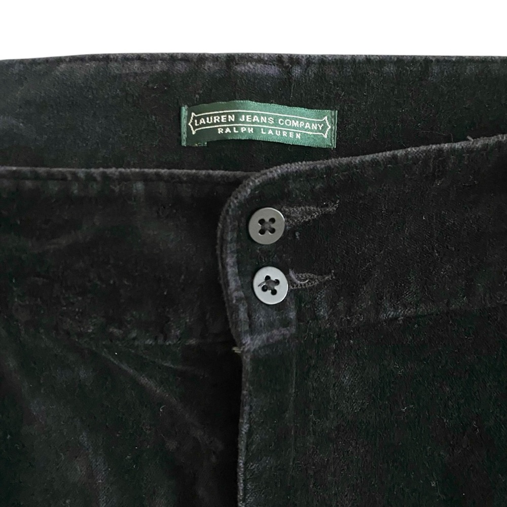 Ralph Lauren Lauren Jeans Company Cotton Velvet Cropped Black Pants Size 12